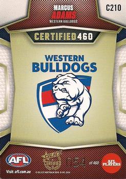 2016 Select AFL Certified - Certified 460 #C210 Marcus Adams Back